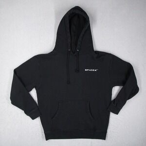 SpaceX Logo Hoodie Mens Medium Black Pullover Sweatshirt Space Exploration Tech